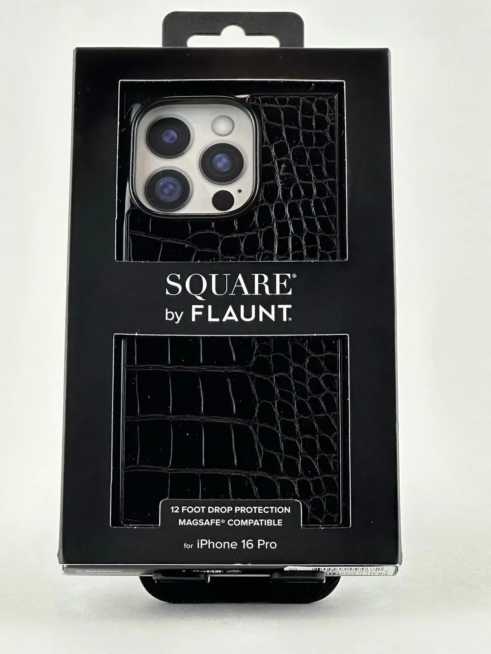 Square by Flaunt iPhone 16 Pro Black Croc Faux Leather NWT MSRP: $55.00